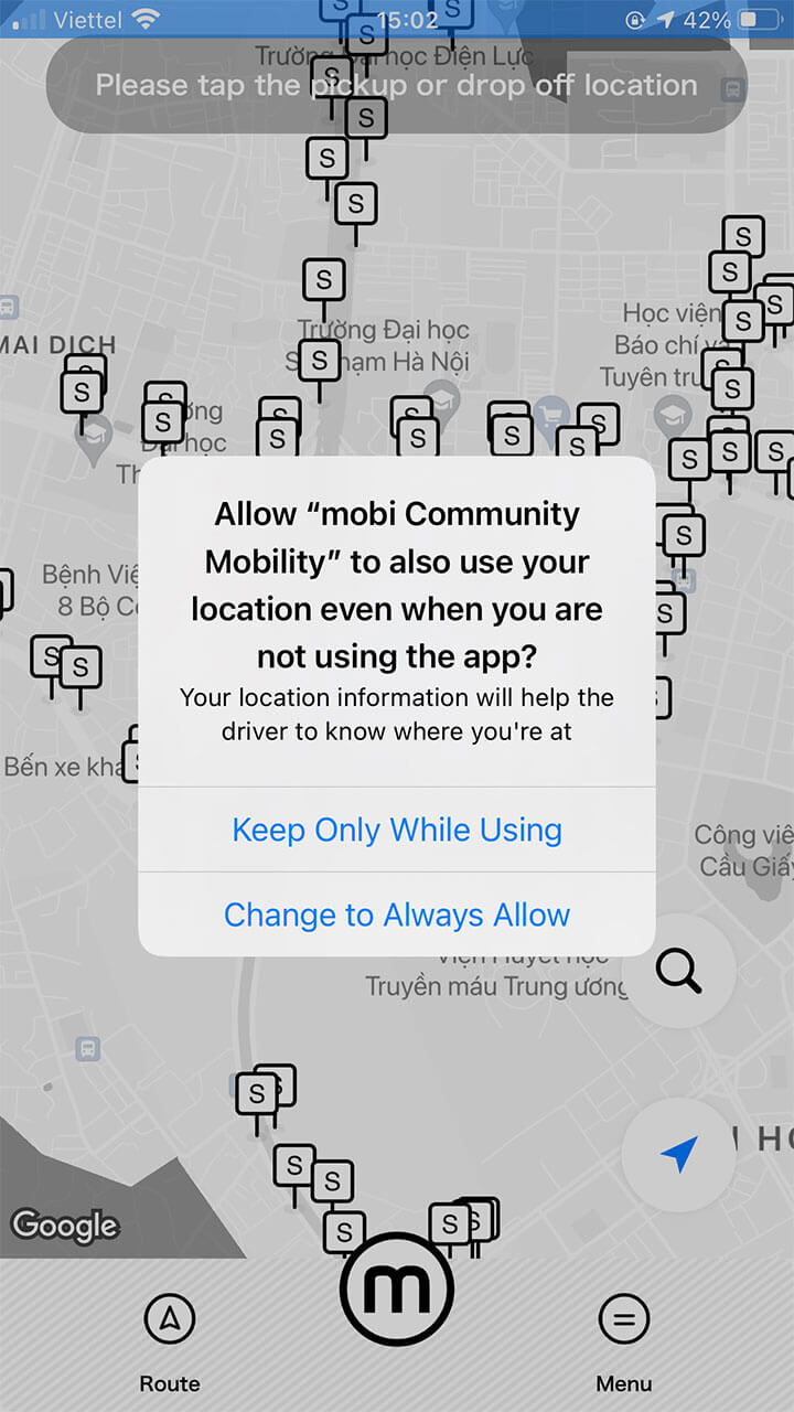 9. Allowing mobi to access your location	