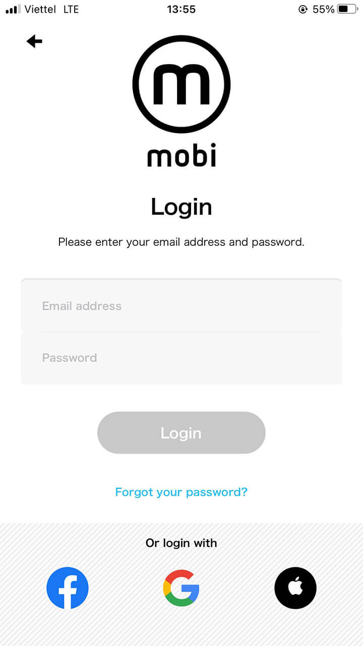 1.2 Log in with your email address and password