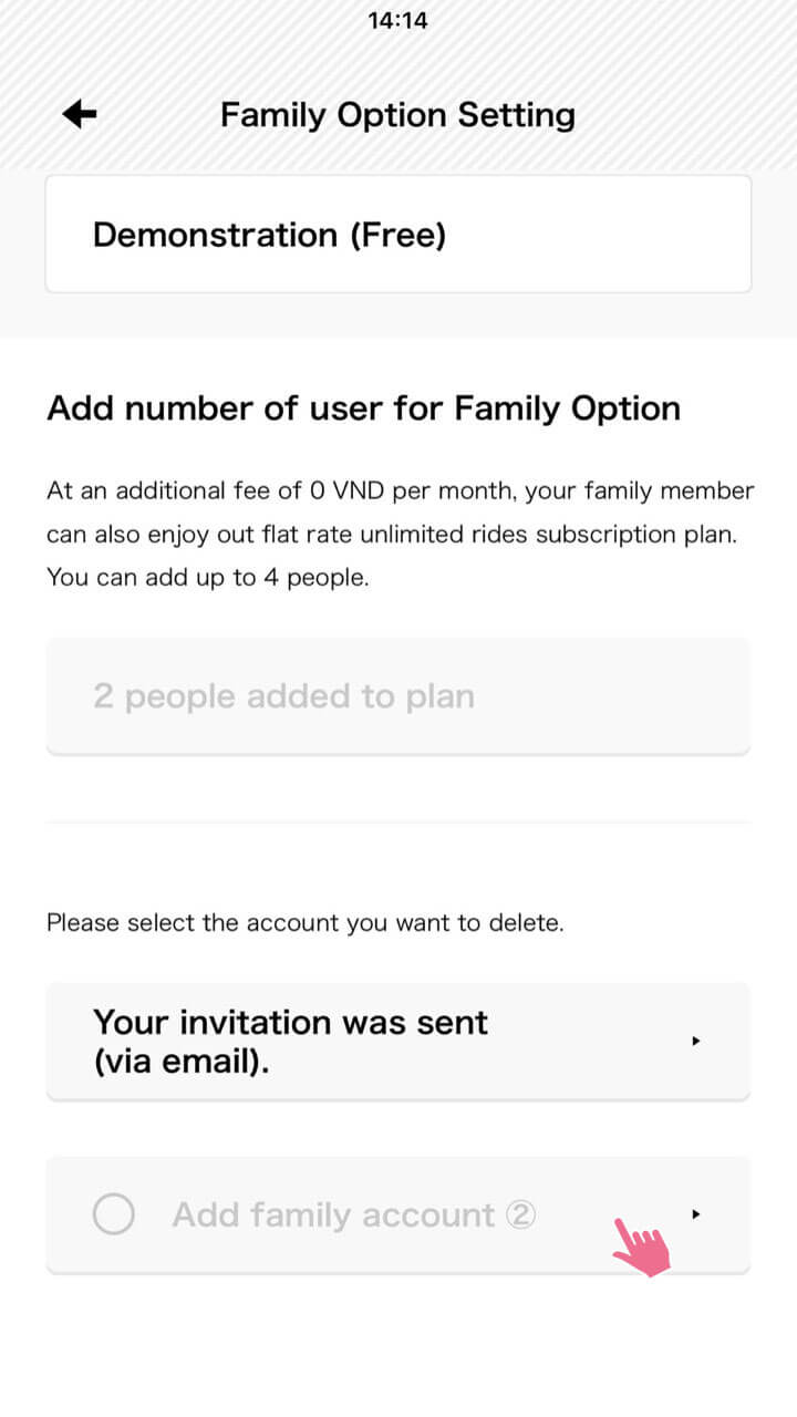 10. Setting account for family members