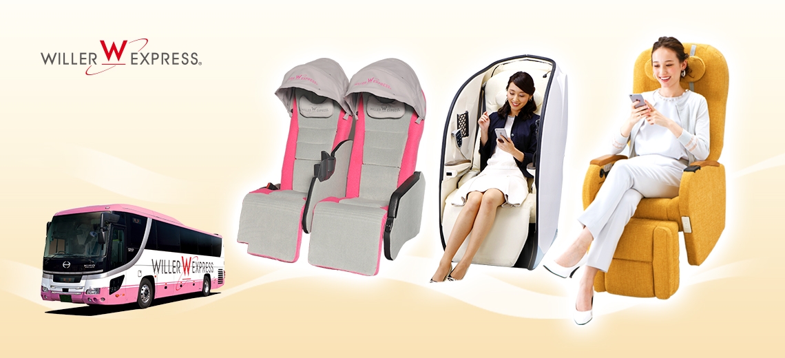Xe khách đường dài WILLER với ghế ngồi thoải mái